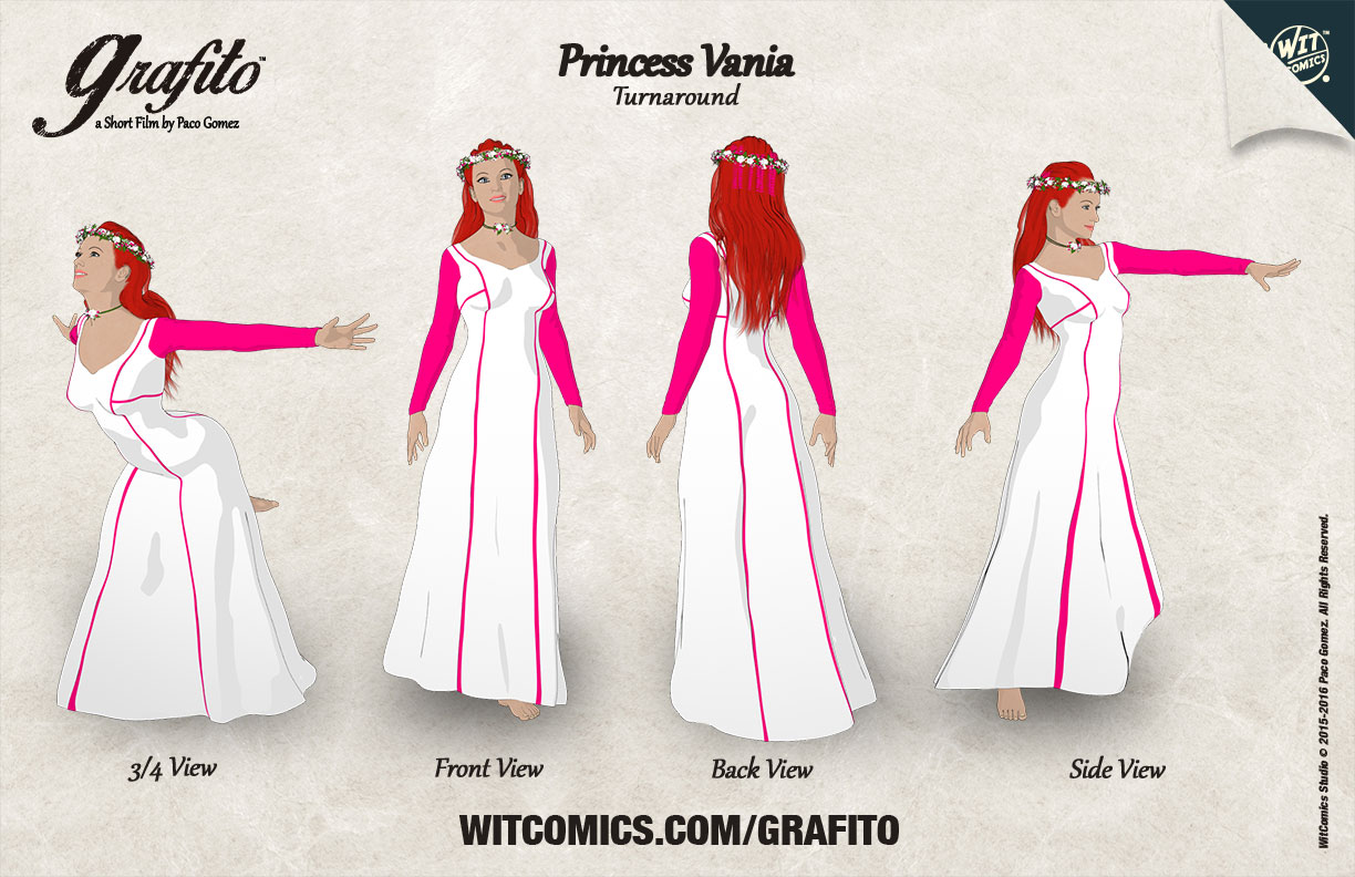 Princess Vania Character Sheet Turnaround with DAZ Studio
