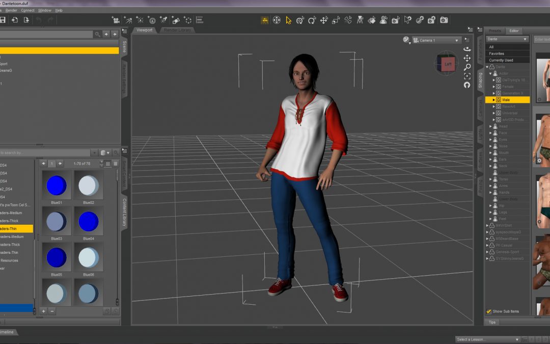 Dante: 3D Character Sheet Turnaround with DAZ Studio